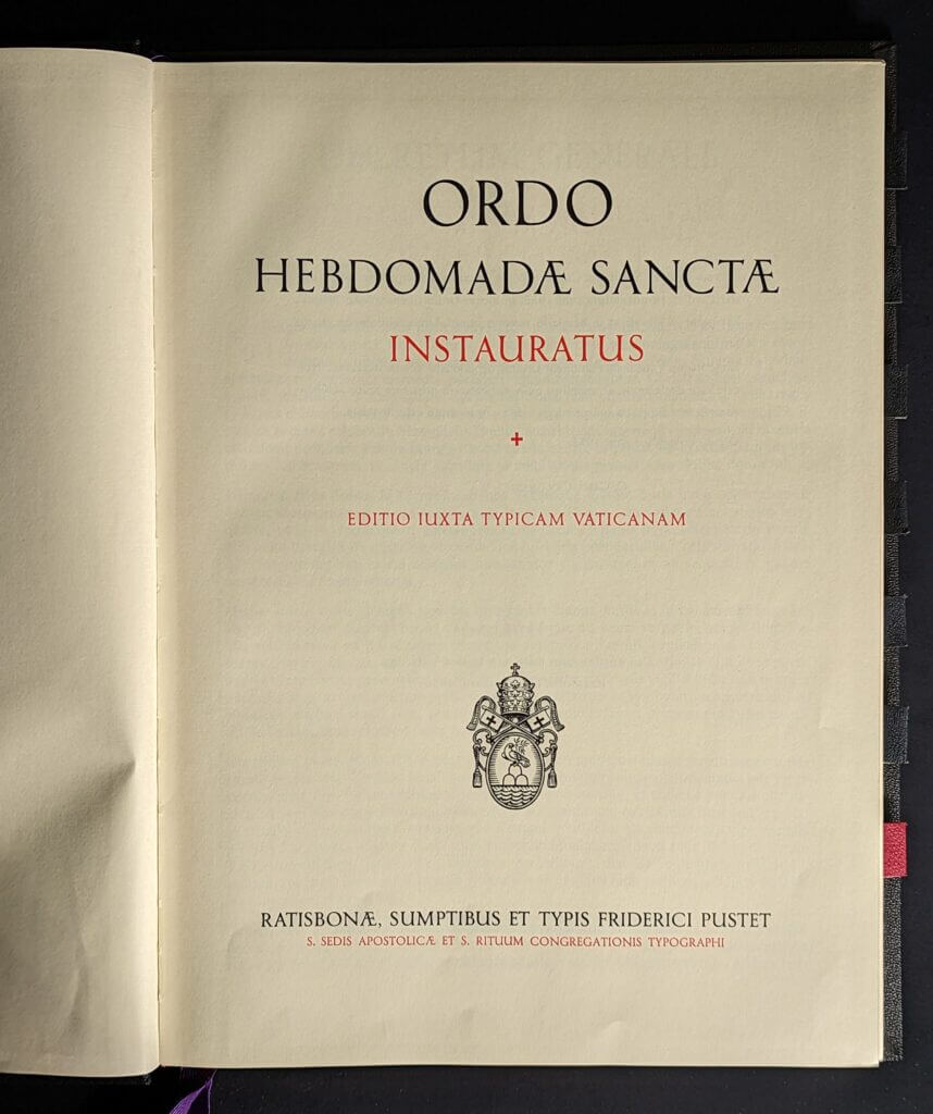 Ordo Hebdomadae Sanctae Order Of The Holy Week Latin Hardback Vintage