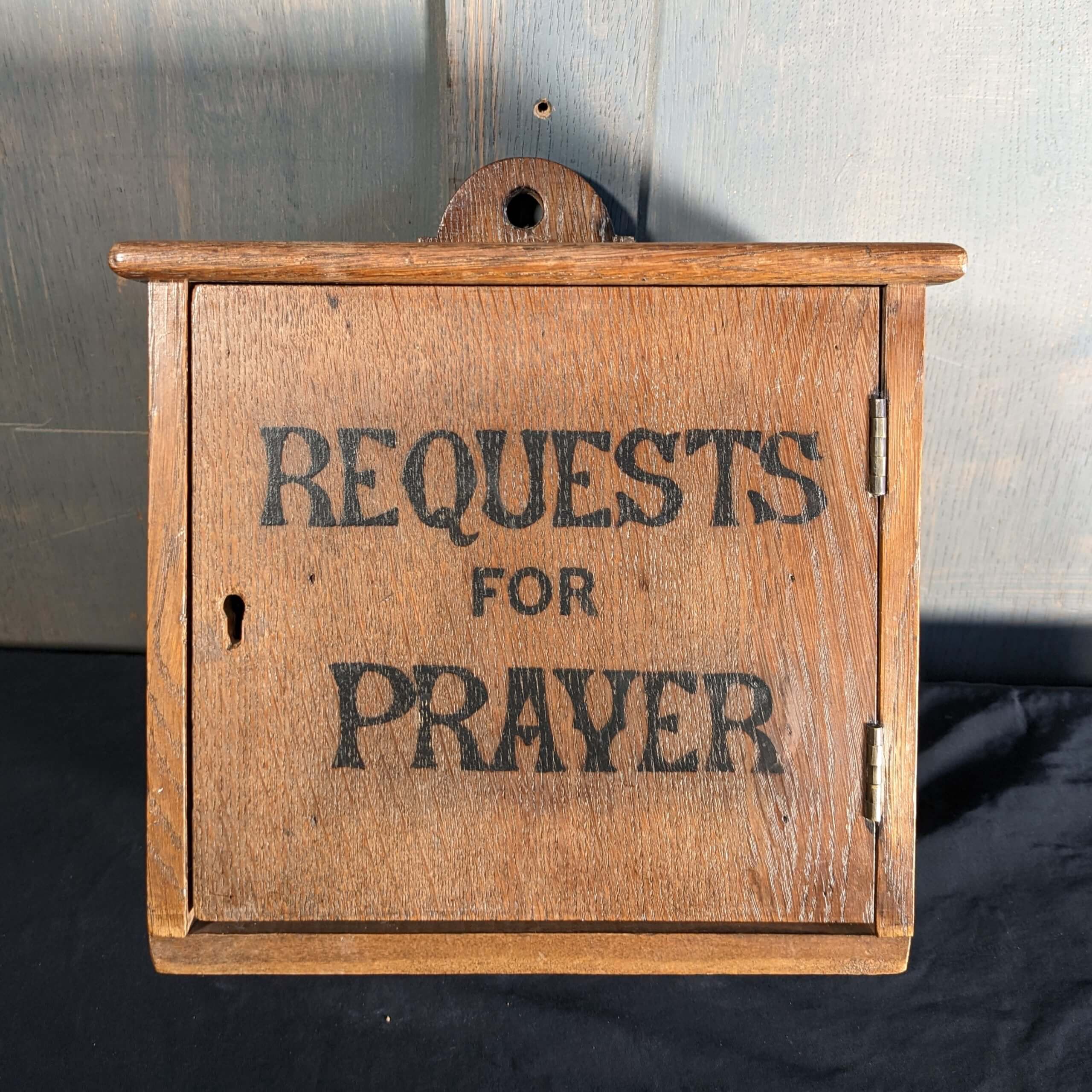 Antique Oak Church Prayer Box (SOLD) - Antique Church Furnishings