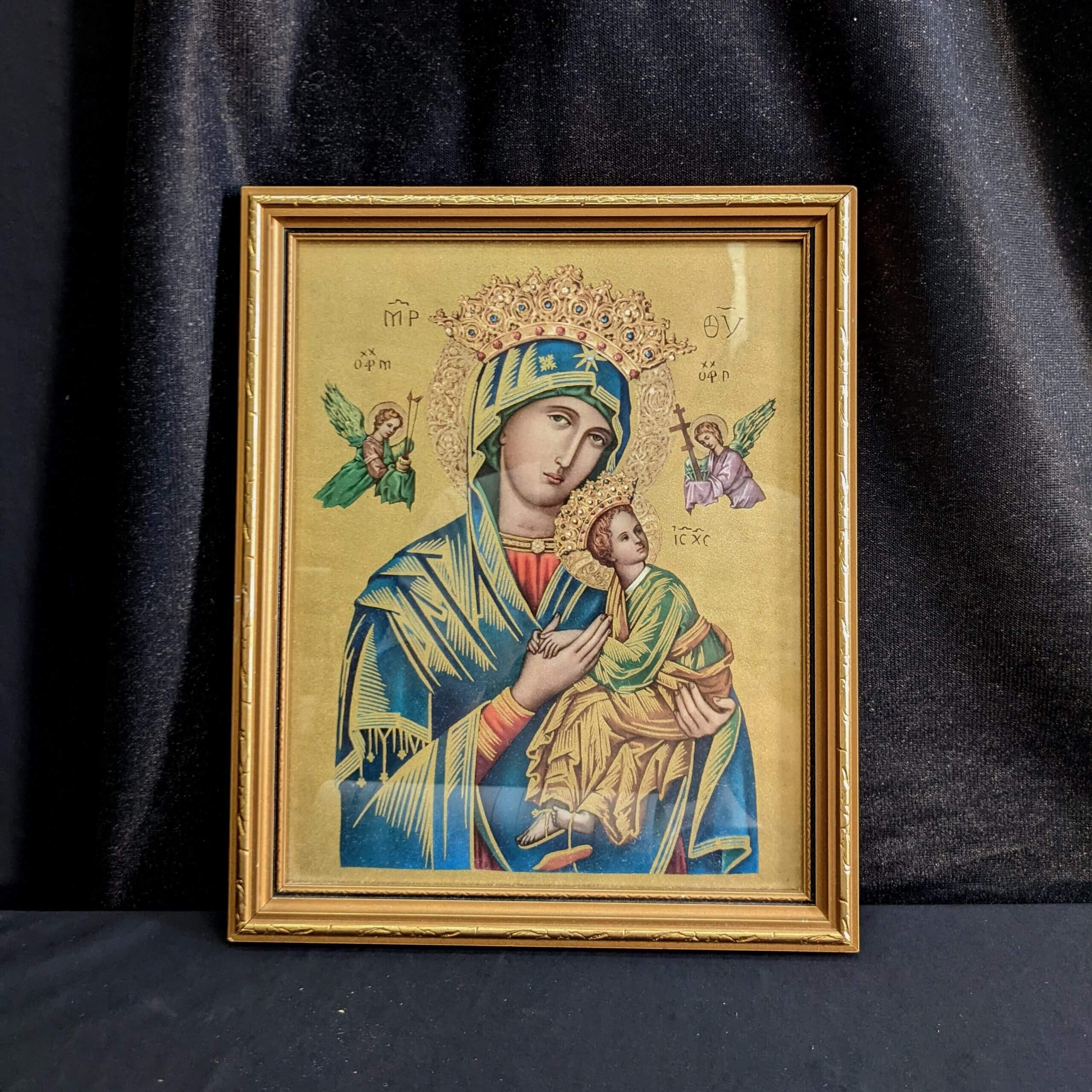 Larger Size Gold Framed Golden Icon of Our Lady of Perpetual Help (SOLD ...