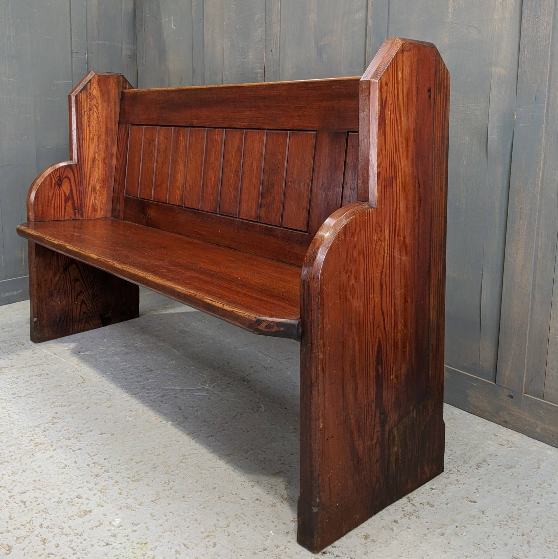 Marks Tey Old Victorian Antique Pitch Pine Pew (SOLD) - Antique Church ...