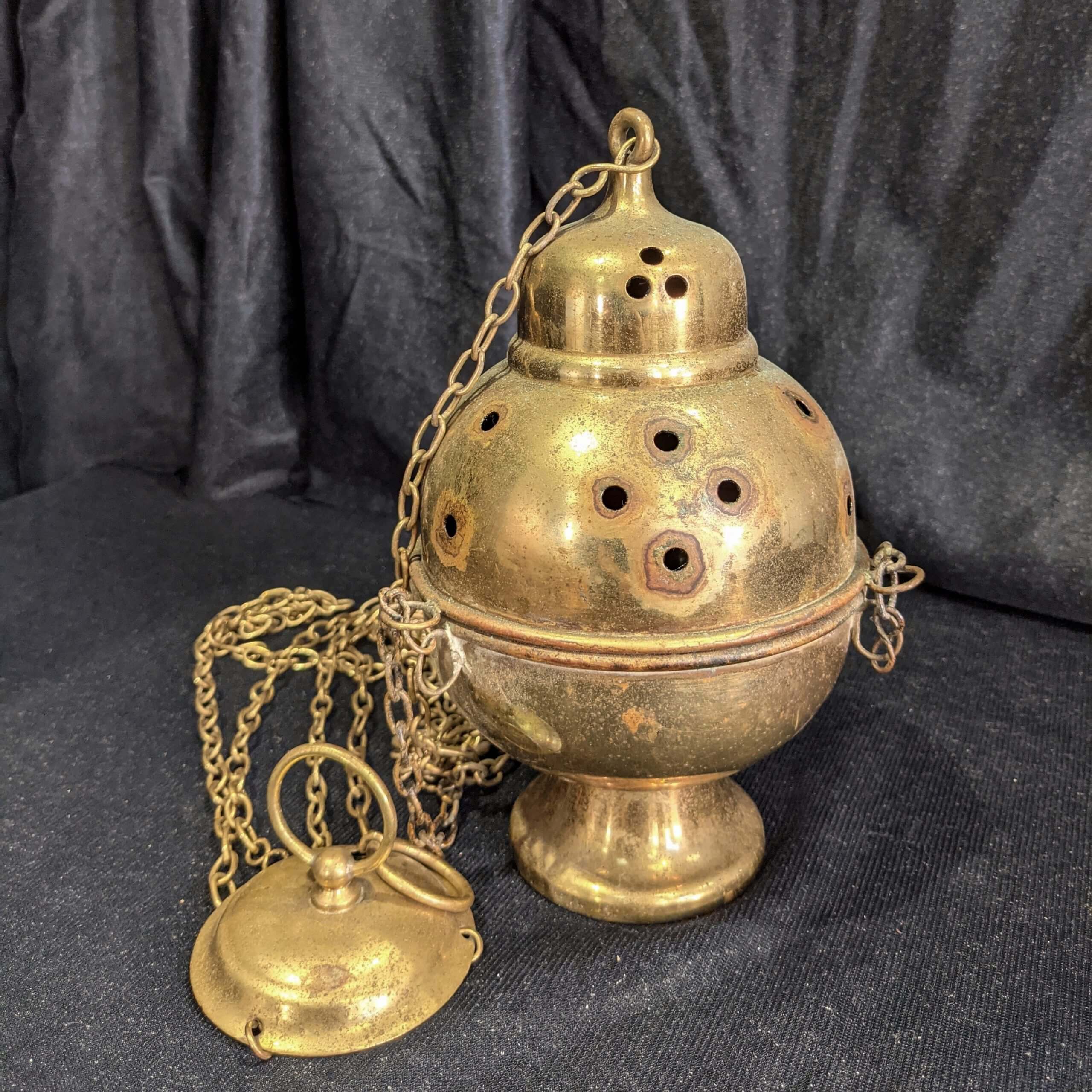Original Traditional Vintage Brass Church Censer Thurible Incense Burner (SOLD) Antique Church