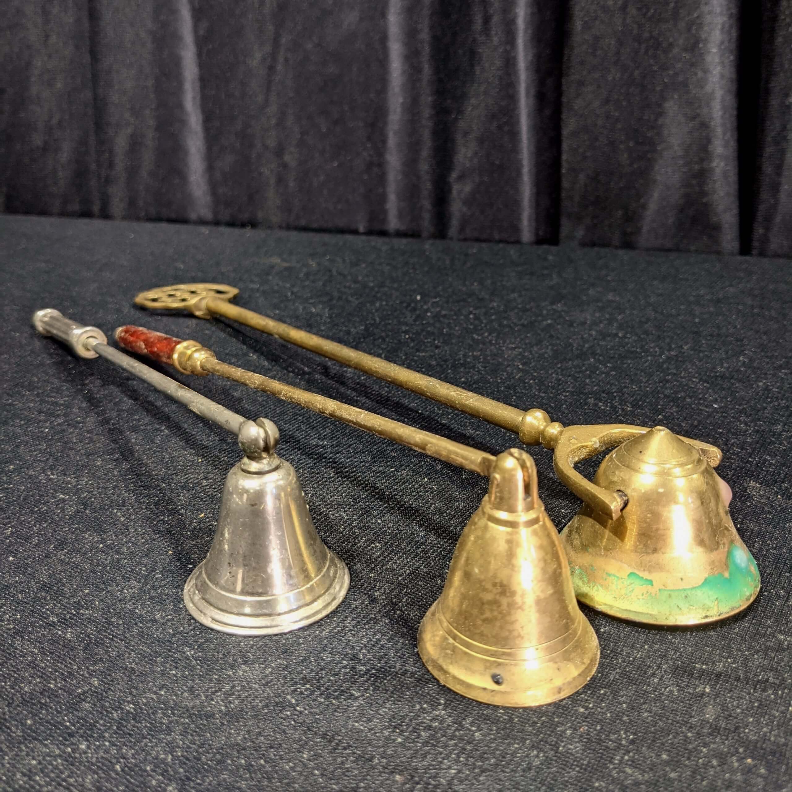 Three Good Quality Vintage Brass & Silver Plate Candle Snuffers (SOLD ...