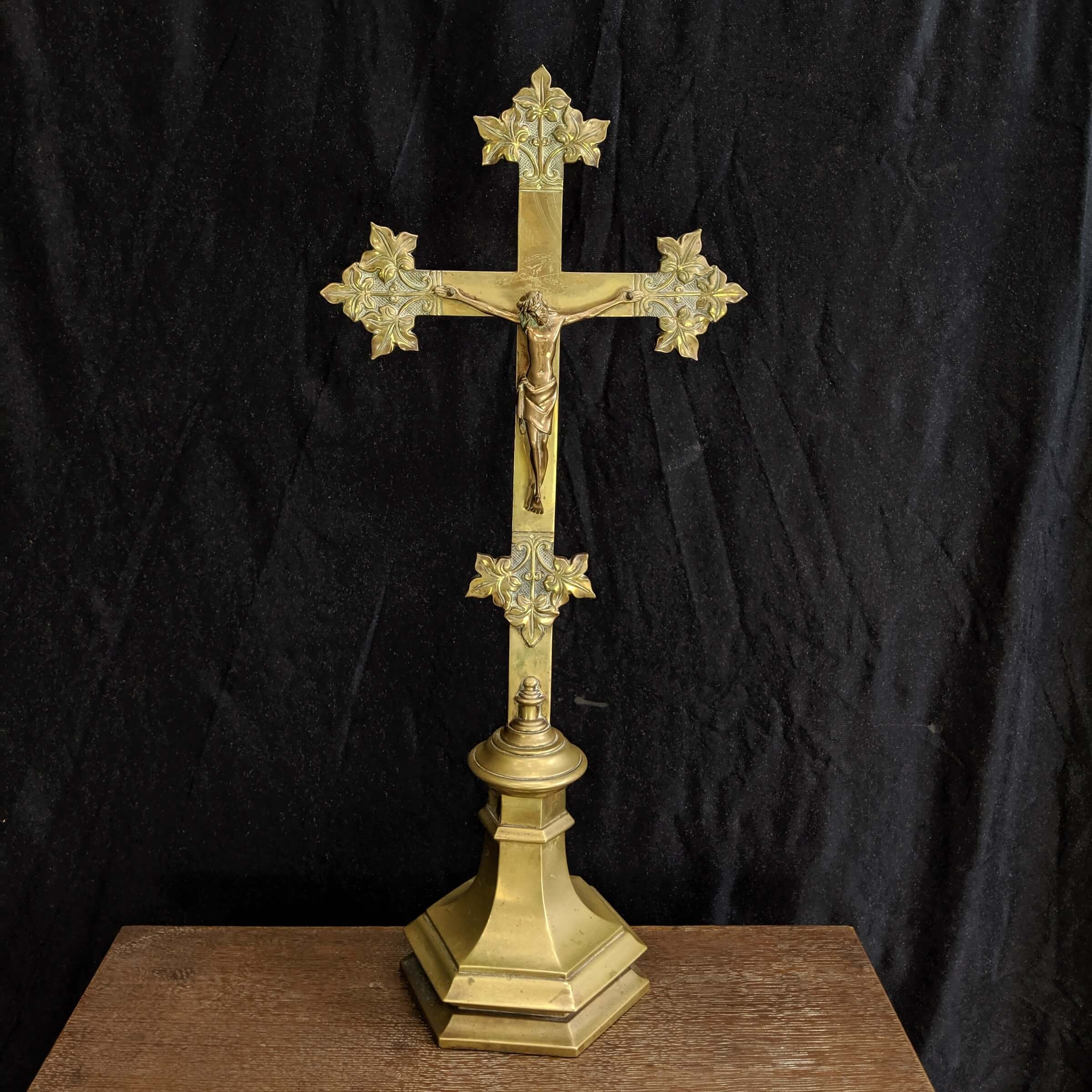 Remarkable Modern yet Classical Incredibly Heavy Bronze Altar Cross &  Candlestick Set (SOLD) - Antique Church Furnishings