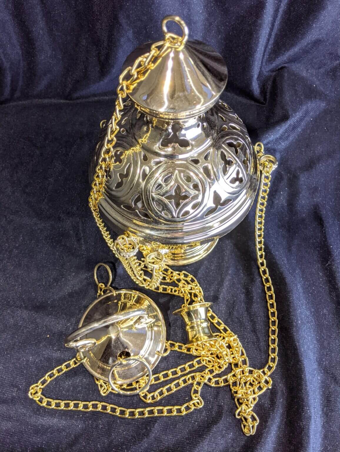 Heavy Brass Gothic Styled Incense Burner Censer Thurible (ON LOAN