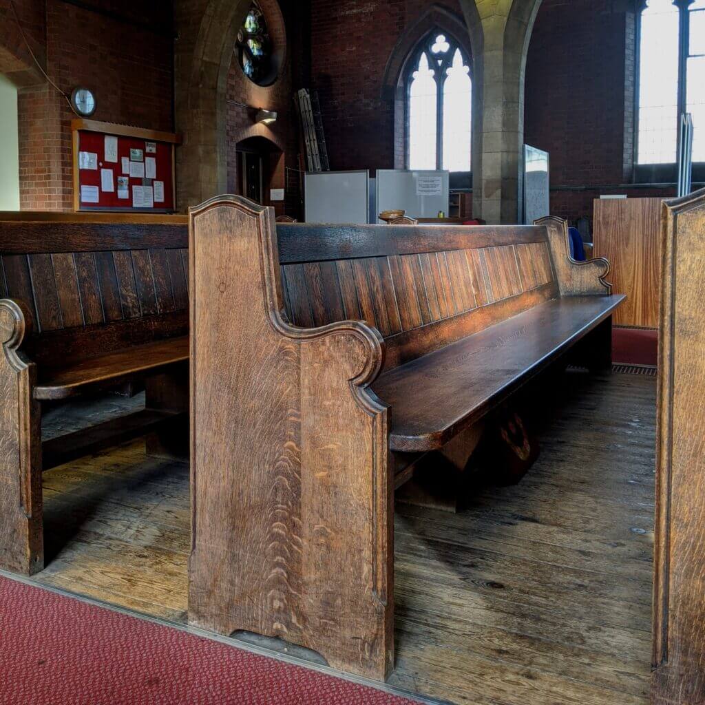 St Judes, Nottingham Antique Oak Shaped End Church Chapel Pews - Type 1 ...