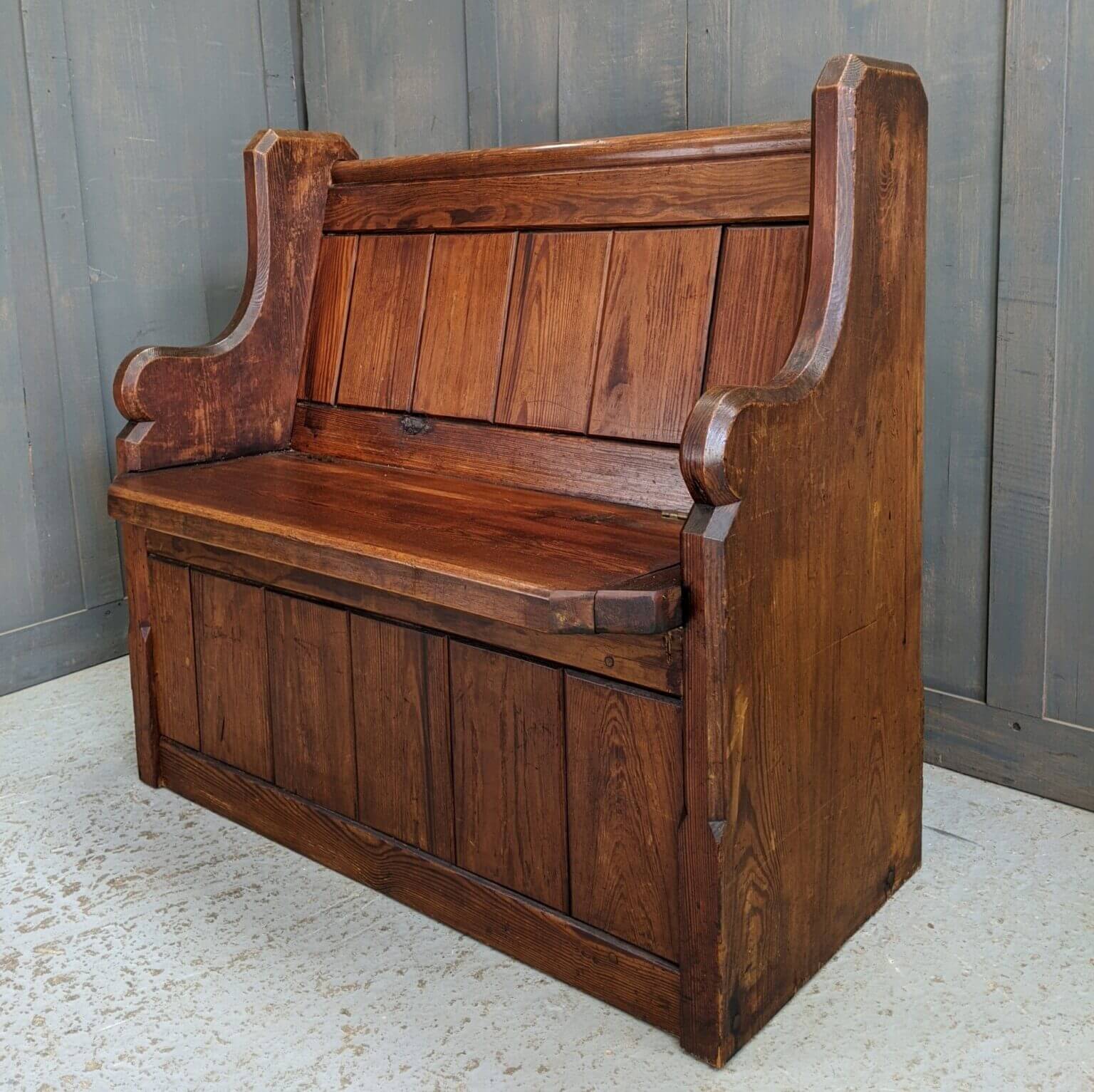 St Worthing 1880 Pitch Pine Pew Monks Bench Conversion (SOLD