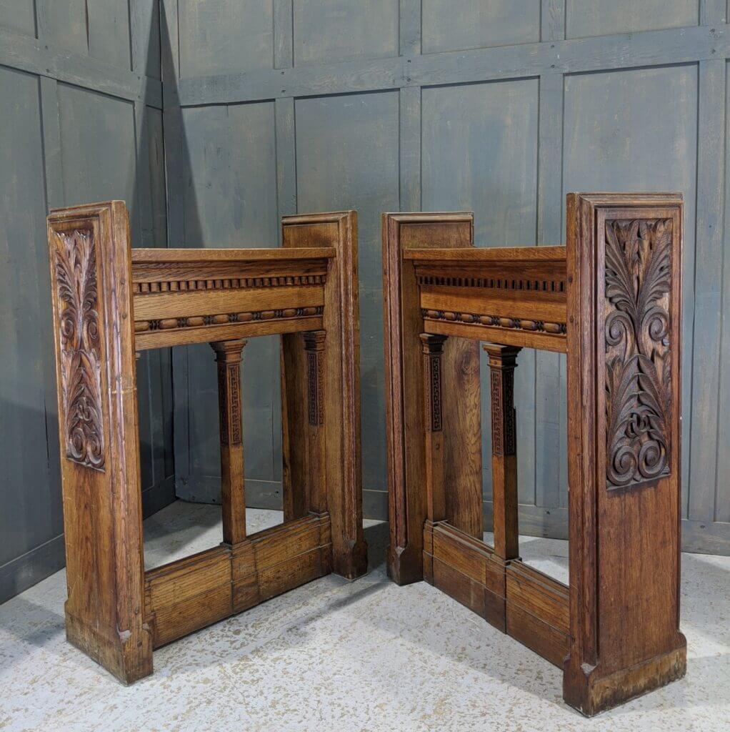 Vintage Oak 1920's Pair of Highly Carved Reading Desks, Lecterns, Ambos ...