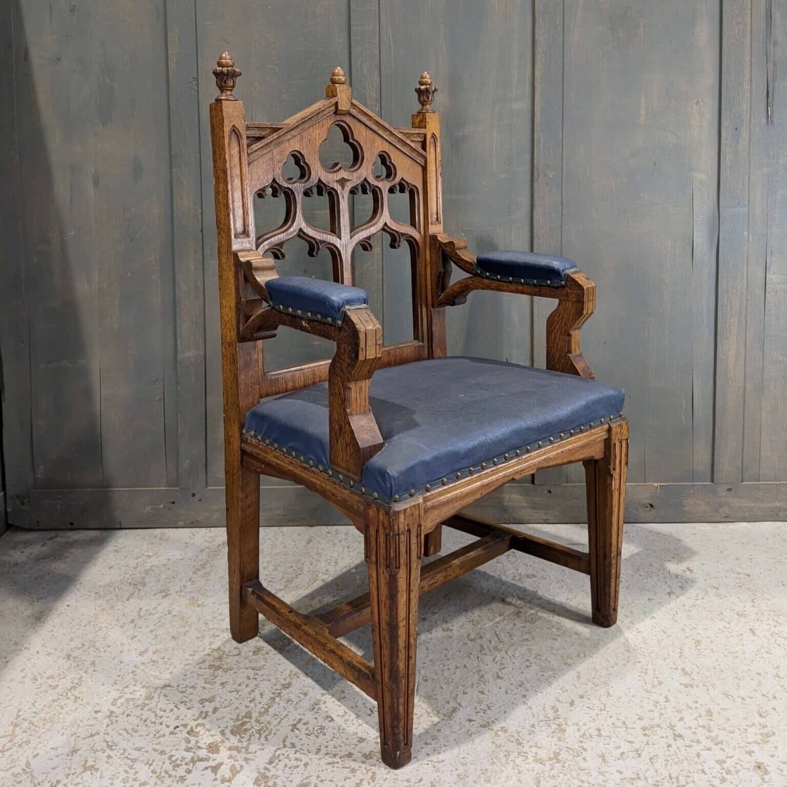 Non-Conformist Vintage Gothic Oak Clergy Throne Chair (SOLD) - Antique ...