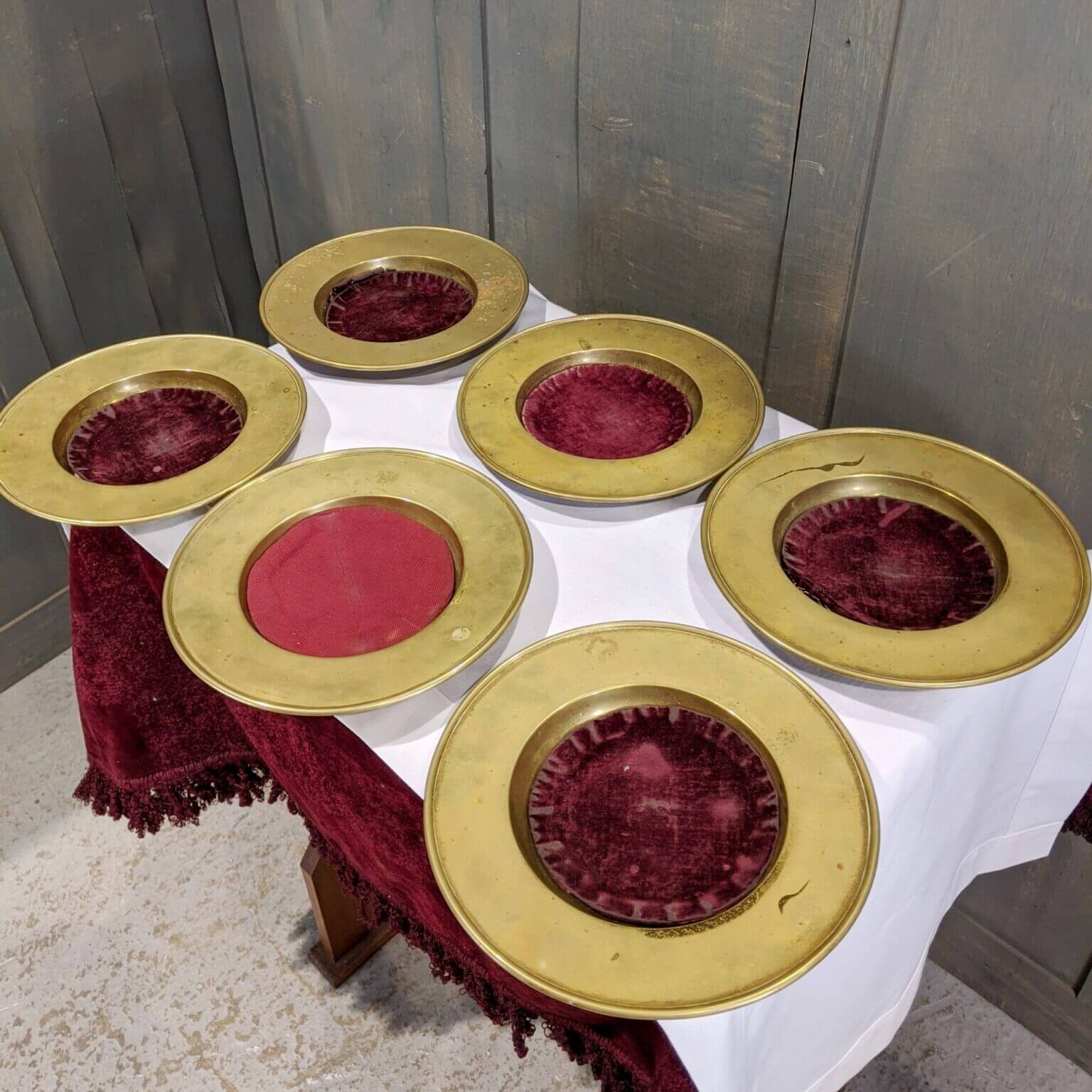 Brass Collection Plates from St Teilo's Cardiff (SOLD) Antique Church