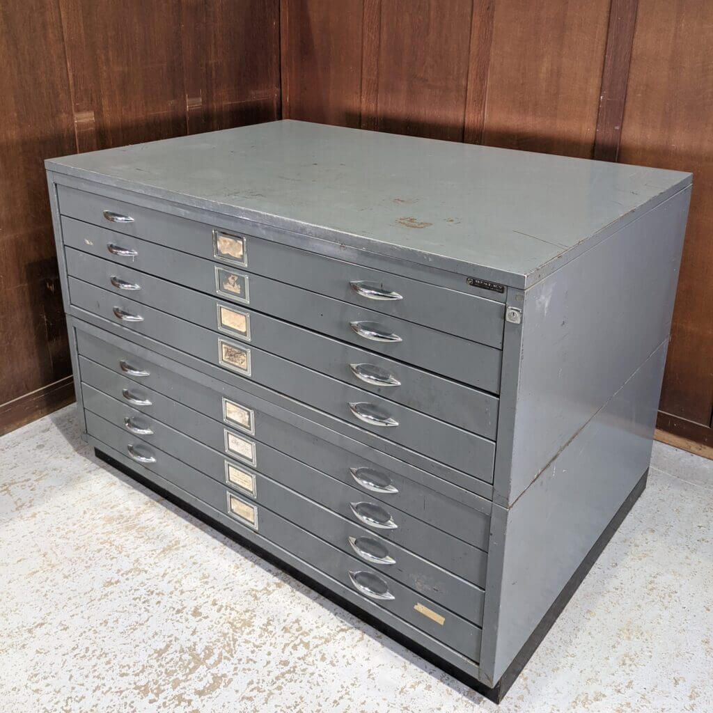 St Joseph's Northolt Vintage Large Grey Painted Steel Plan Chest ...