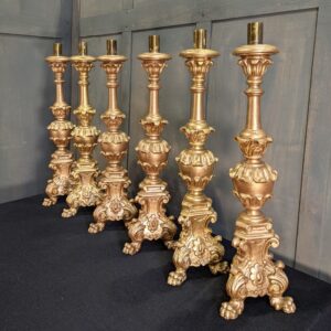 Taller Vintage Classic Brass Church Candlesticks for Larger Candles (SOLD)  - Antique Church Furnishings