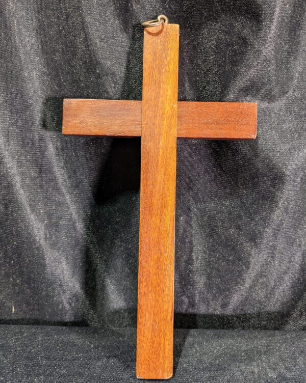 Small French Teak Wall Crucifix with Metal & Celluloid Cross (SOLD ...