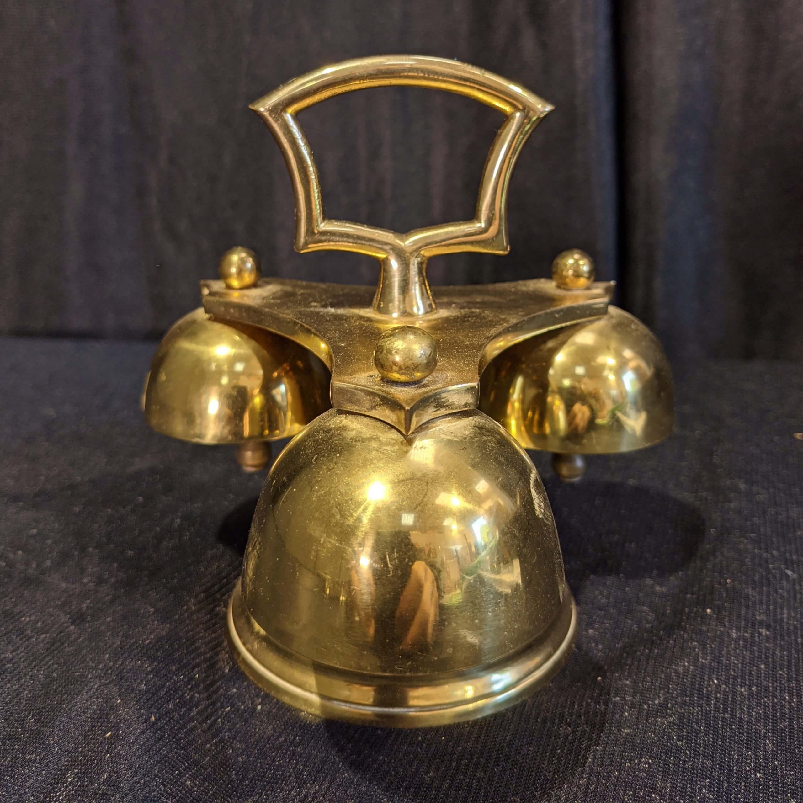 Cone Based Brass Altar Three Bells Sanctus Bell Sacring Chime Set (SOLD) -  Antique Church Furnishings