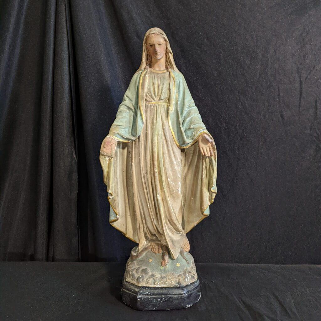 Faded & Distressed Antique Irish Religious Statue of the Immaculate ...