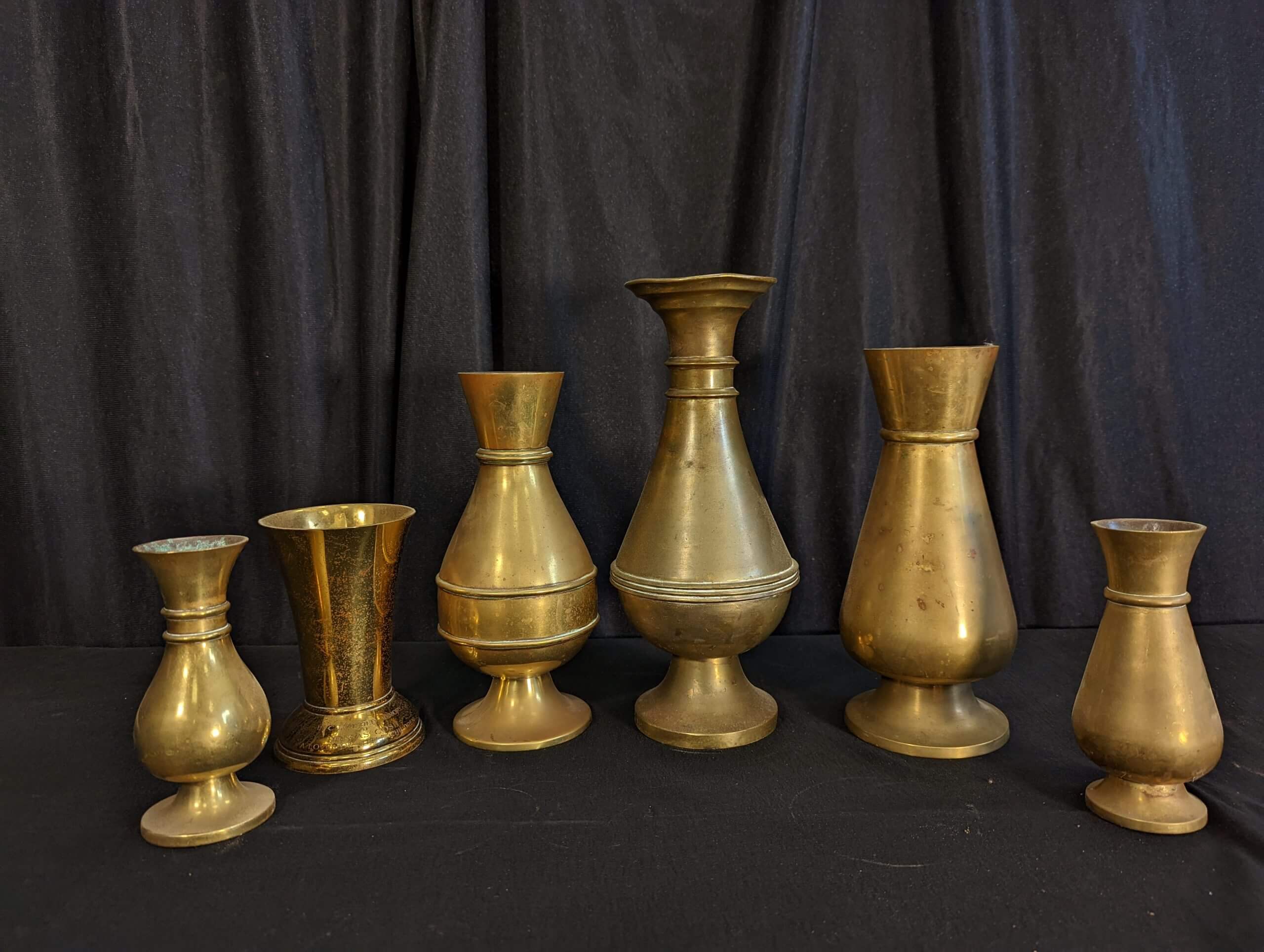 Six Assorted Mostly Victorian Brass Church Flower Vases (SOLD) - Antique  Church Furnishings