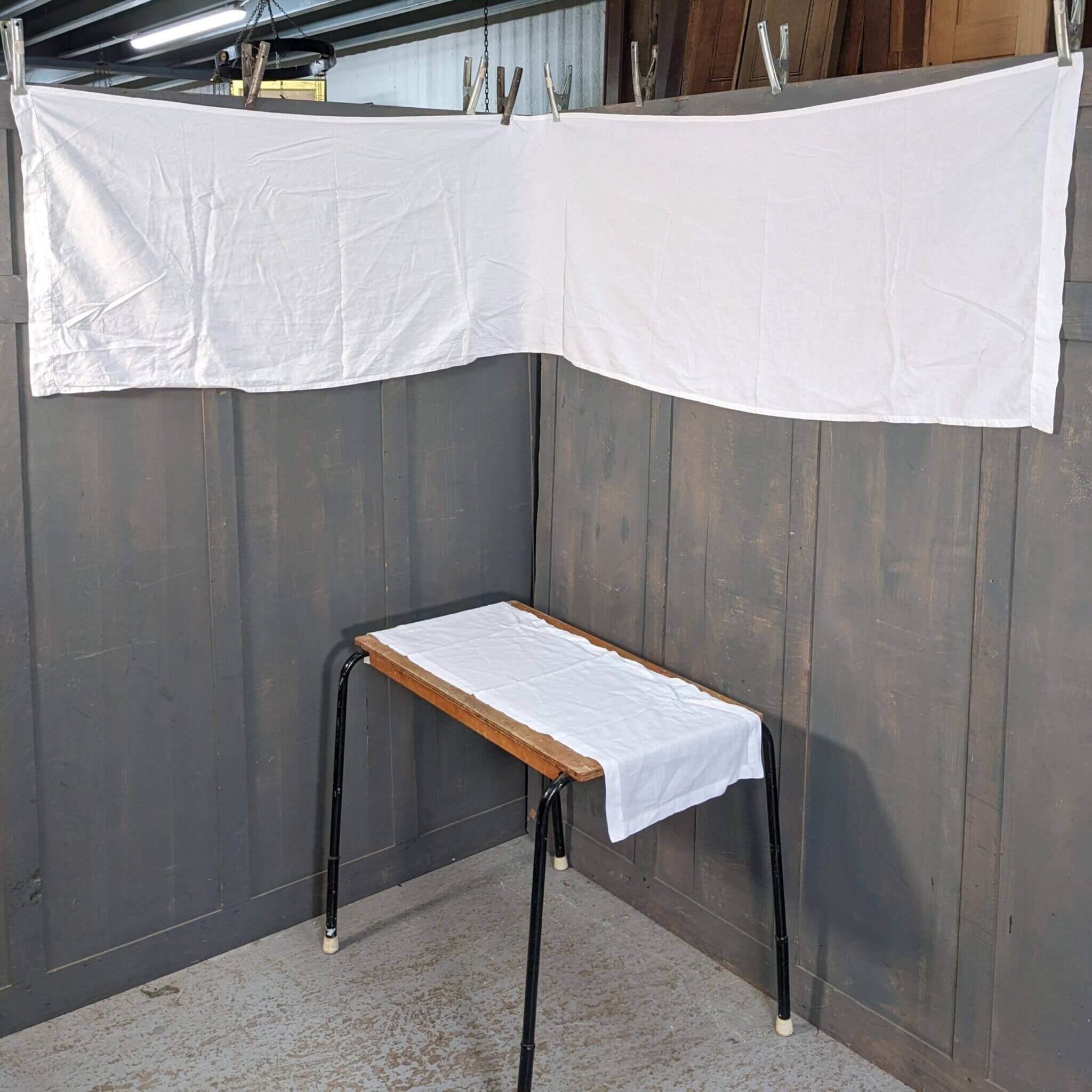 Two White Plain Altar/Communion Table Cotton Cloths (SOLD) - Antique