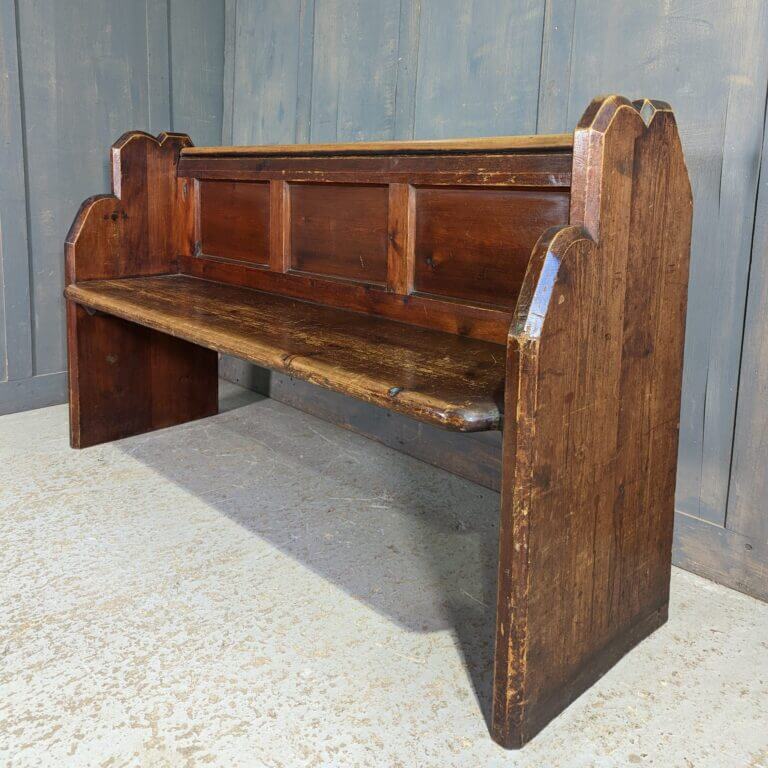 Victorian Panel Back Pine Pews with Curved Ends from St Nicholas Great