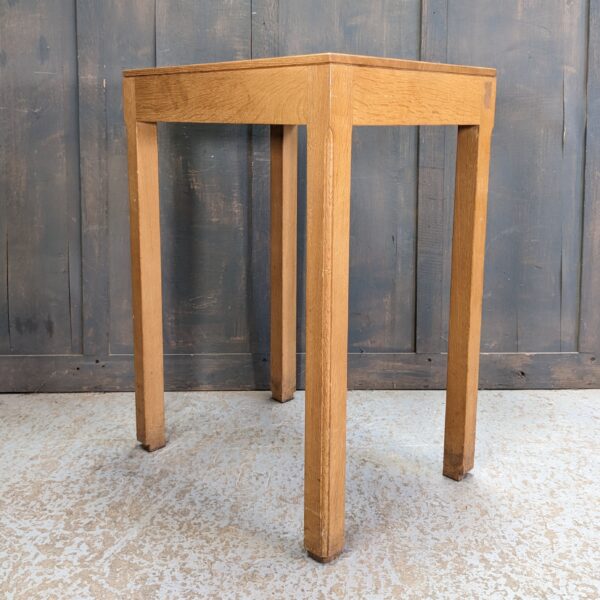 Simple Small Oak Mid-Century Church Credence Table in Memory of Owen C Angel