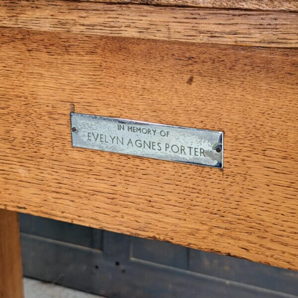 Simple Mid-Century Church Table in Memory of Evelyn C Porter