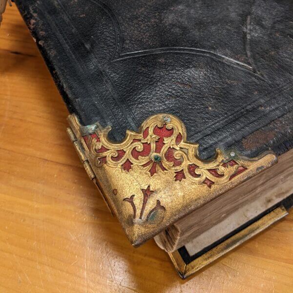 Antique Welsh Language Pulpit Bible with Brass Clasps