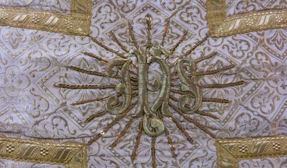 Chasuble French Gold Jacquard (SOLD) - Antique Church Furnishings
