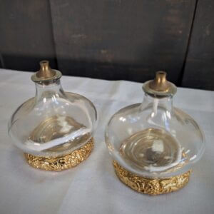 Decorative Modern Glass & Brass Oil Powered Lamps