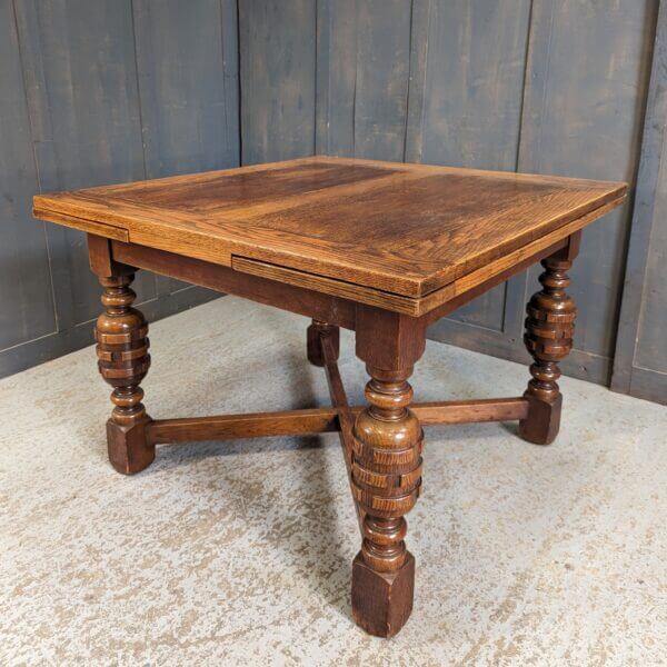 Good Size Classic 1930's Oak Draw Leaf Table from Deal Convent