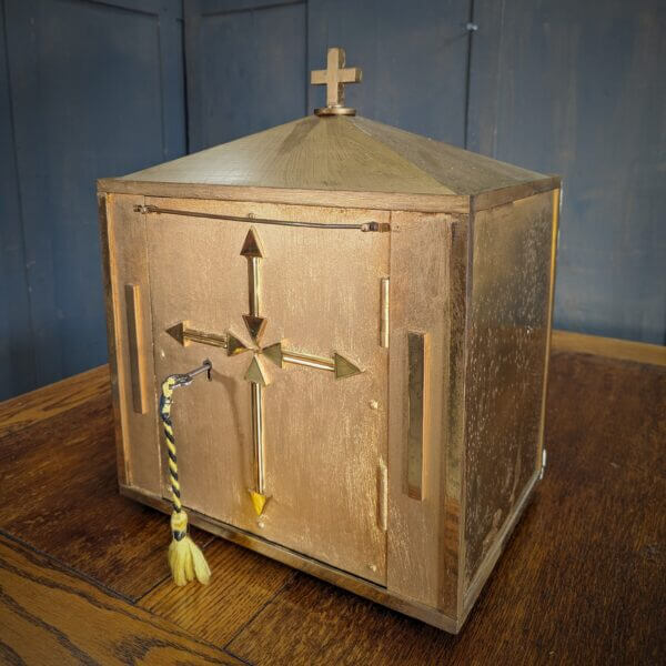 Heavy Brass & Steel 1970's Vintage Catholic Tabernacle from Deal Convent