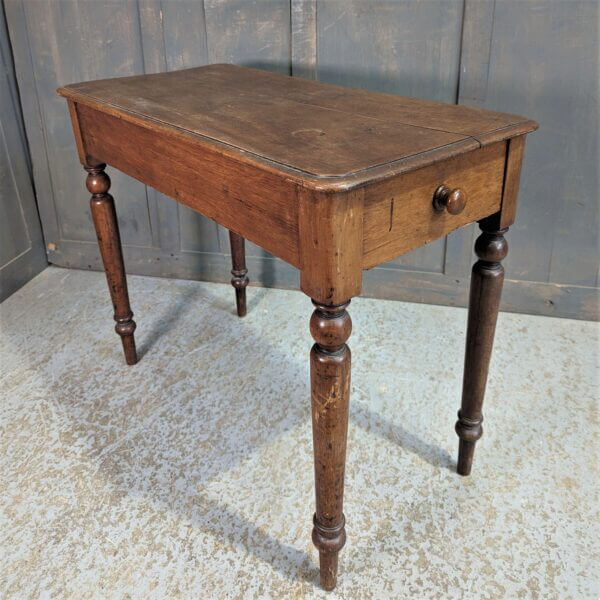 Charming Small Victorian Mahogany Occassional Table with Drawer from Deal Convent