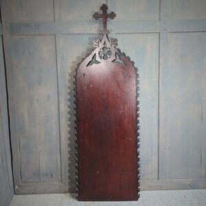 Antique Carved Pine Notice Board with Bottony Cross from St Mary's Abbey