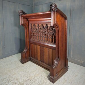 Excellent Carved Gothic Pitch Pine Ambo Reading Desk Lectern from St Faith's Maidstone