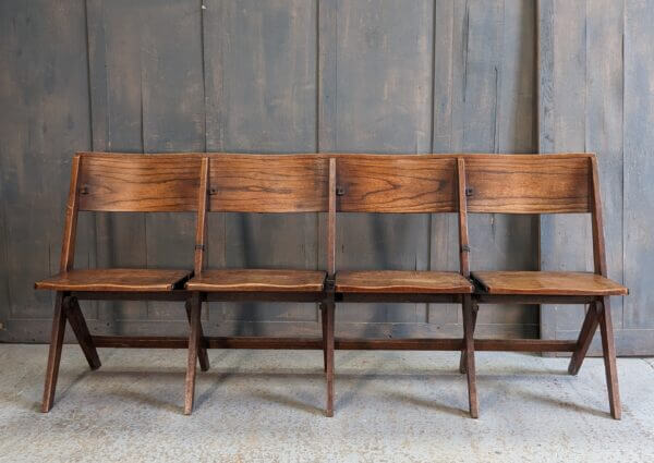 Oak 1930’s Classic Folding Benches 4 Seater