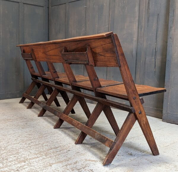 Oak 1930’s Classic Folding Benches 5 Seater