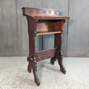 Unusual Antique Prayer Desk Prie Dieu with Storage and Gradine