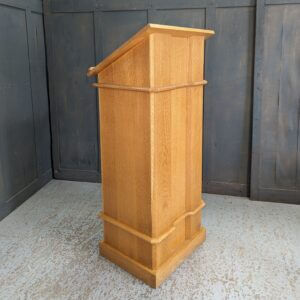 Oak 1960's Vintage Square Shaped Lectern Ambo Reading Desk from Our Lady Star of the Sea