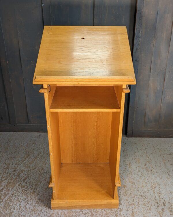 Oak 1960's Vintage Square Shaped Lectern Ambo Reading Desk from Our Lady Star of the Sea