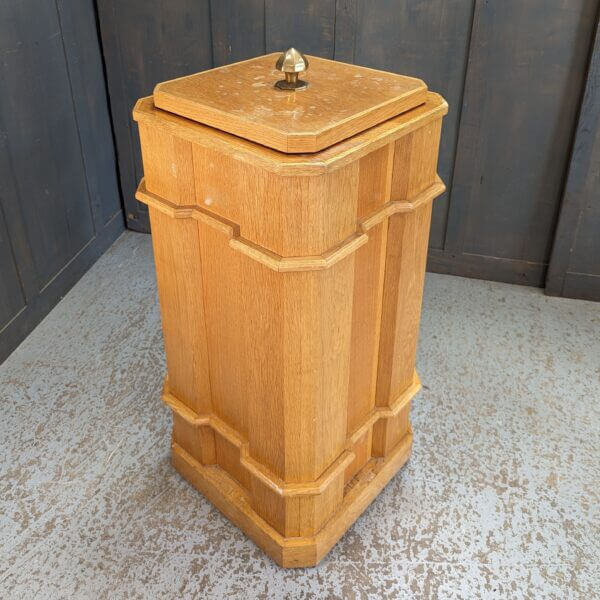 Oak 1960's Vintage Square Shaped Portable Baptismal Font from Our Lady Star of the Sea