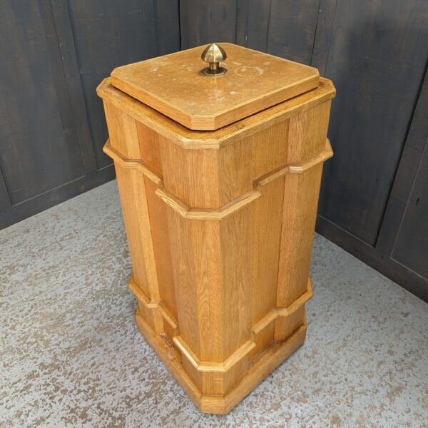Oak 1960's Vintage Square Shaped Portable Baptismal Font from Our Lady Star of the Sea