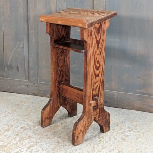 Simple Small Antique Pitch Pine Prayer Desk Prie Dieu with Shelf