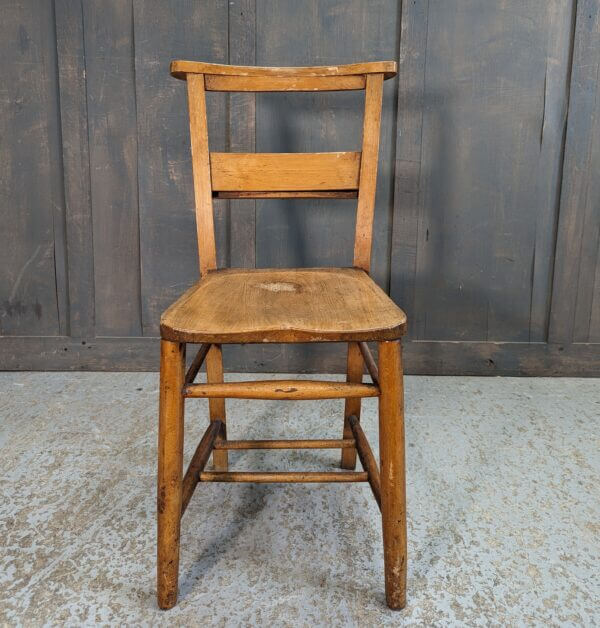 Classic 1930's Vintage Elm & Beech Church Chapel Chairs from Northop Hall