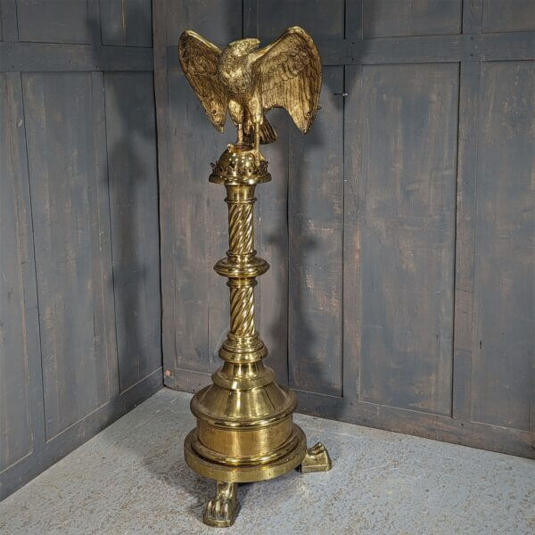 Antique Full Size Brass Eagle Lectern from St Mary's Northop Hall