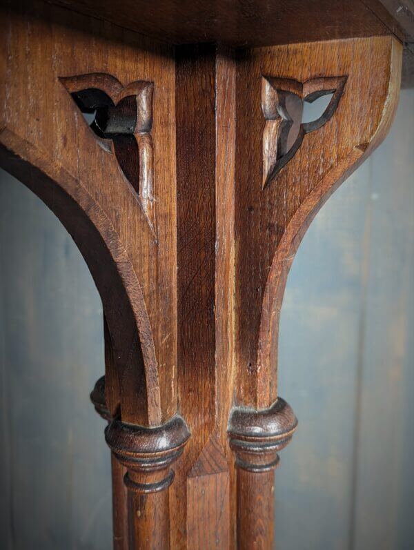Antique Oak Gothic Pedestal Church Lectern from St Mary's Northop Hall