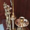 Gothic Highly Polished Solid Brass Altar Set Big Six and Crucifix  (RESERVED) - Antique Church Furnishings