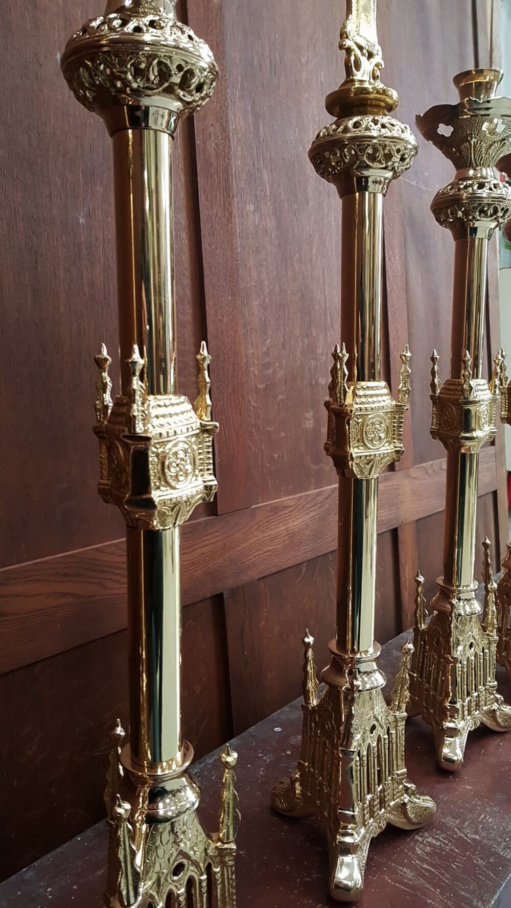 Set of 6 - Sanctuary Candle Stands - Brass - Handmade Sanctuary