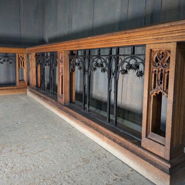 Remarkable 1911 'Crown of Thorns' Iron & Oak Gothic Altar Rails