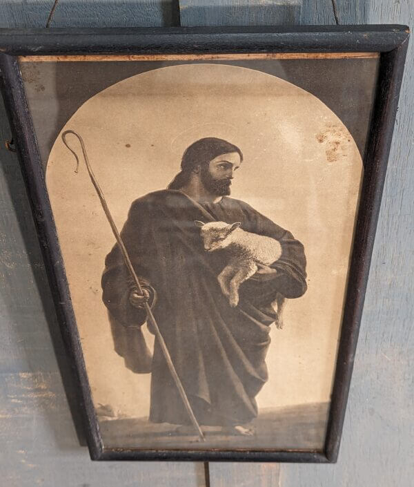 Moody Black & White Print of The Good Shepherd by William Dobson 1868