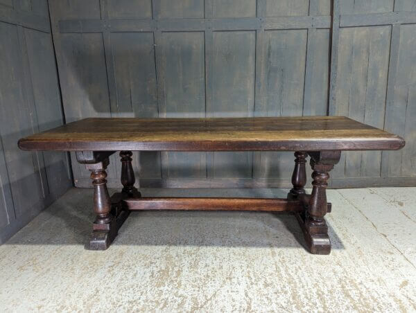 Large & Massively Heavy 1920's Vintage French Elm Refectory Table