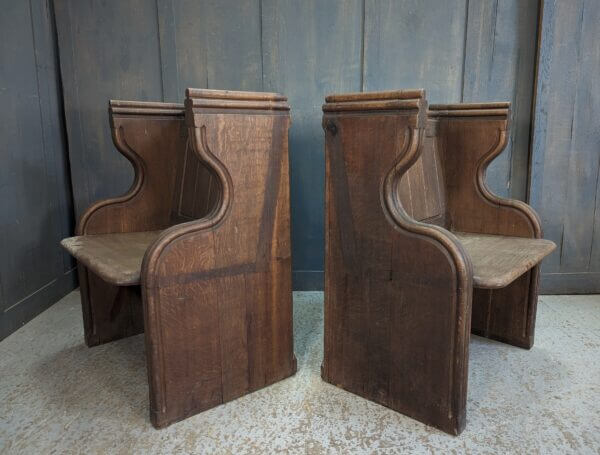 Antique Oak Choirmasters/Readers Throne Chairs Pews