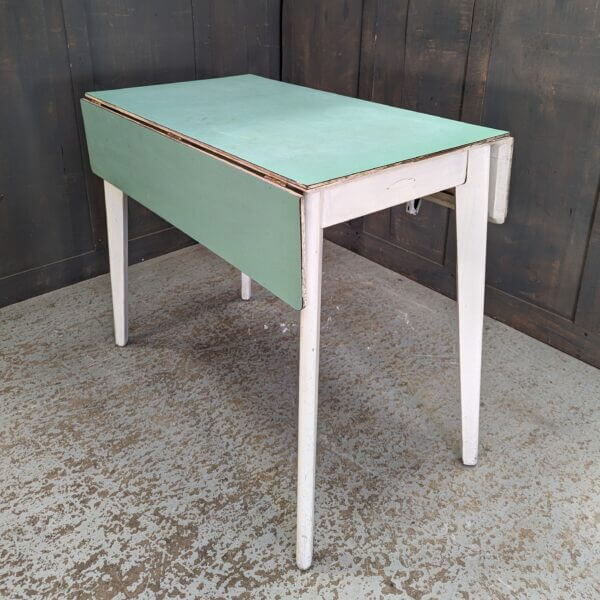 Classic 1950's Pale Green Formica Fold Up Kitchen Table