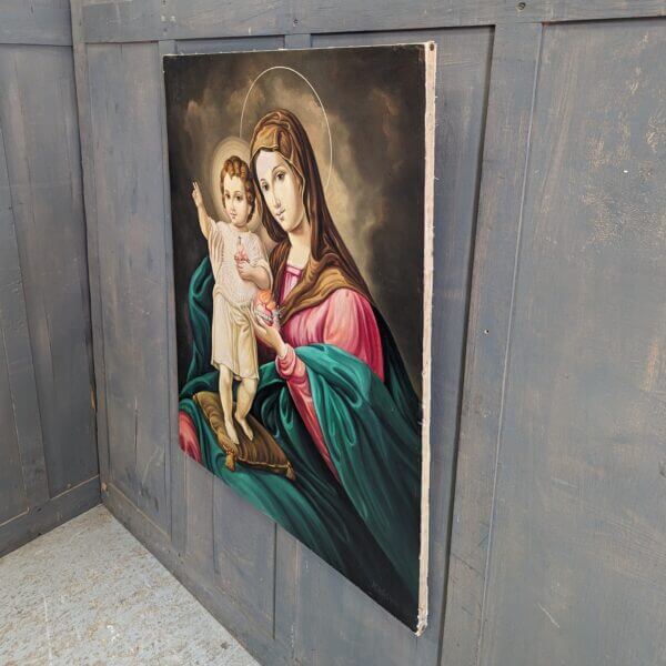 Large Vintage Oil Painting of Our Mother of Divine Love from Rochdale Convent